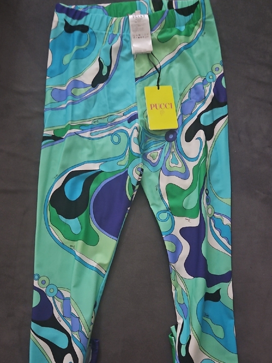 Emilio Pucci Pants - Emilio Pucci Aqua, Teal, Blue & Green Printed Leggings
